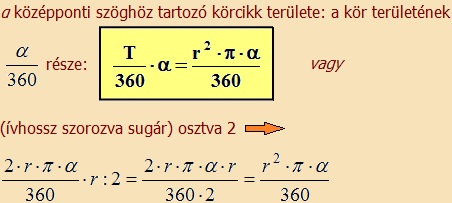 körcikk képlet