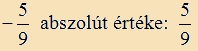 negatív törtek abszolút értéke